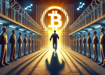 Ross Ulbricht is release from prison featuring a symbolic figure walking out of prison gates into freedom. The scen