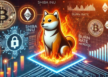 Shiba Inu is significant burn rate increase. The composition features the Shiba Inu