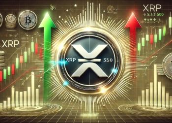 XRP is recent price movement. The design features a large XRP logo prominently displ