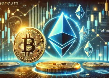 Ethereum is short term rally potential. The image features a futuristic financial background with Ethereum ETH and B