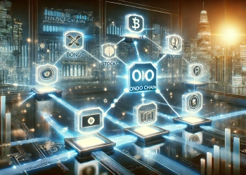 Ondo Finance is new blockchain Ondo Chain designed for real world asset tokenization. The image features a high