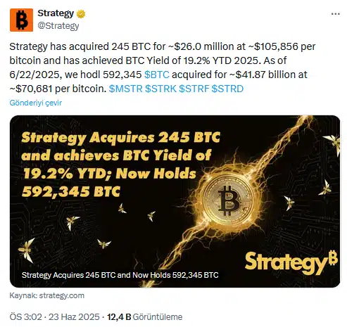 Michael Saylor Yine Saldırdı: Piyasadaki Kargaşanın Ortasında 26 Milyon Dolarlık Bitcoin Alımı 7 btc