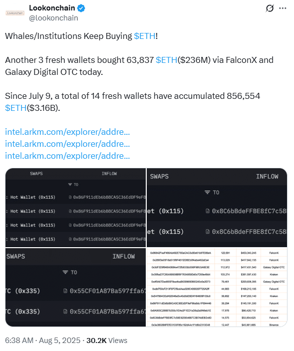 Ethereum Whales Activity