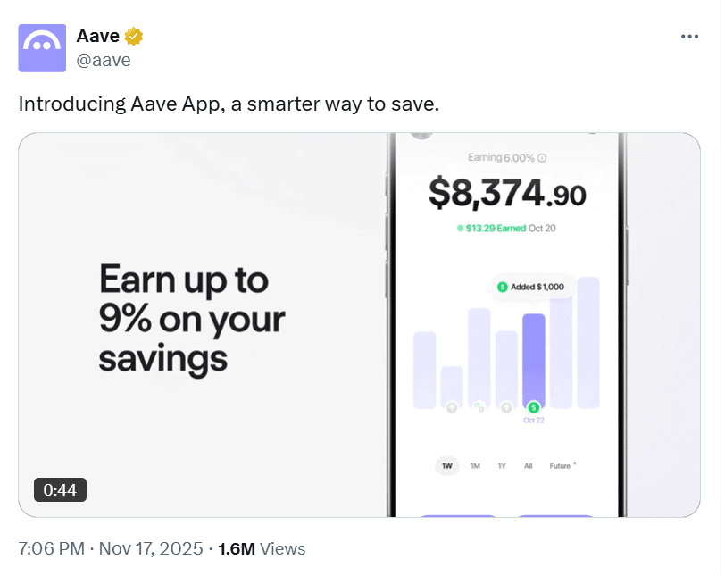 Aave saving app