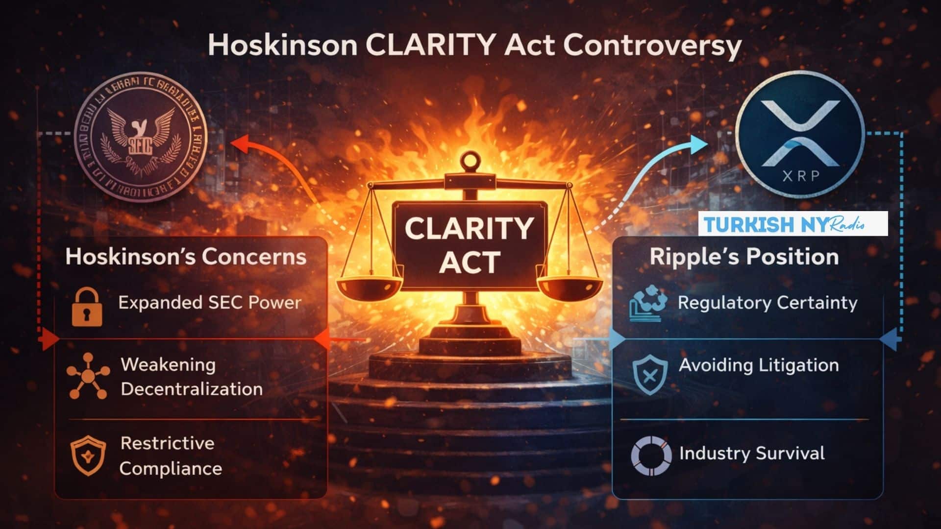Image related to the CLARITY Act debate, potentially featuring figures from Ripple or Cardano.