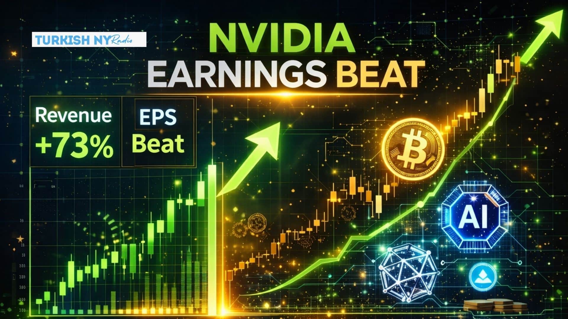 Nvidia Earnings Beat Sparks Rally in AI Tokens and Bitcoin 7 AI Stock Surge