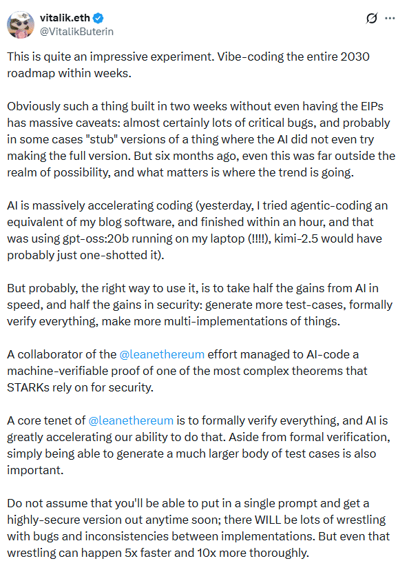 Ethereum Roadmap May Speed Up as AI Boosts Security, Says Vitalik 6 Ethereum Roadmap