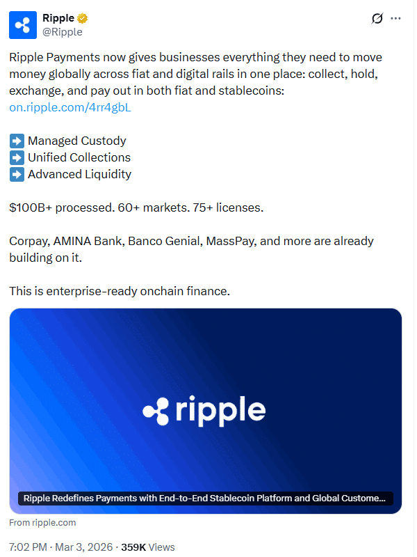 Ripple Payments Expands Into Full Global Financial Infrastructure 6 Ripple payments news