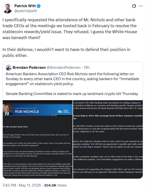 White House Challenges Banks as Stablecoin Rewards Fight Hits CLARITY Act 7 Stablecoin Rewards