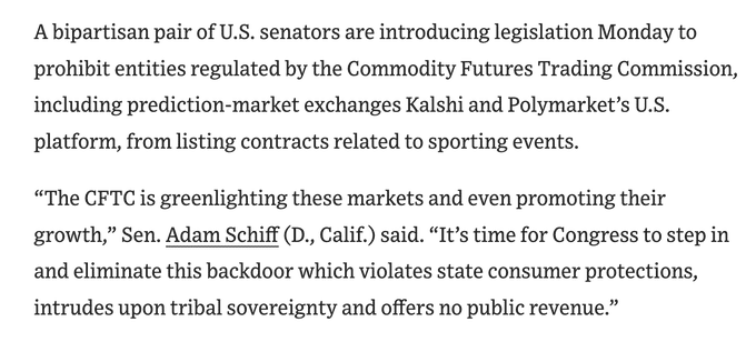 Prediction Markets Face Senate Pressure as Gaming Groups Push Sports Contract Ban 7 prediction markets sports betting ban